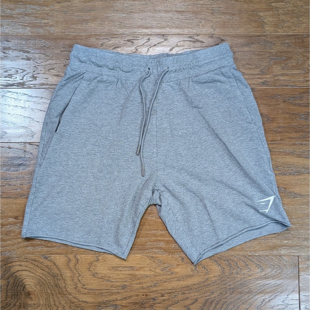 Gymshark Sweat Shorts Womens Medium Gray Drawstring Gym Training 30x8 Small Hole